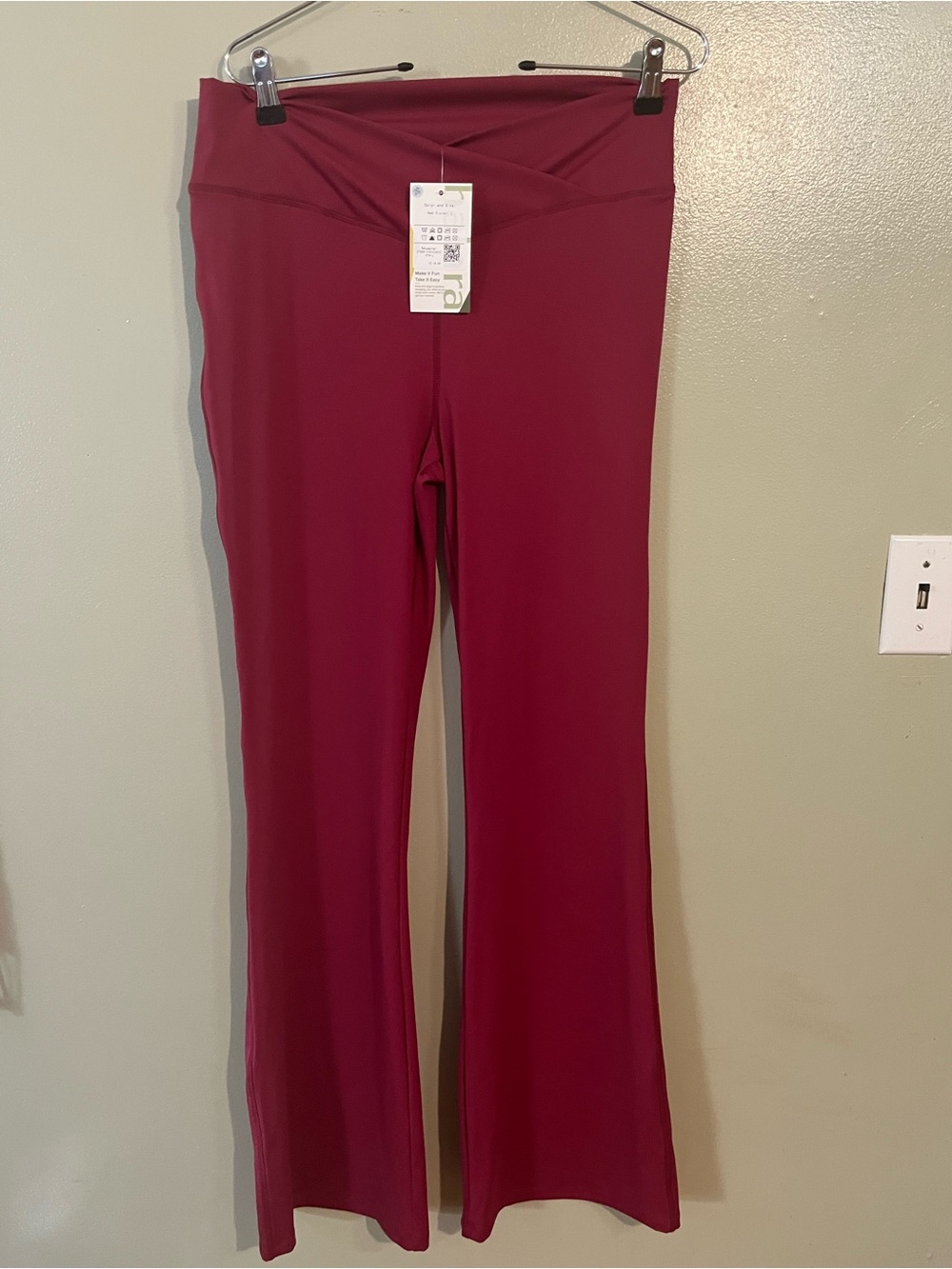 Halara High-Waist Flared Leg Yoga Pants - Deep Berry L NWT